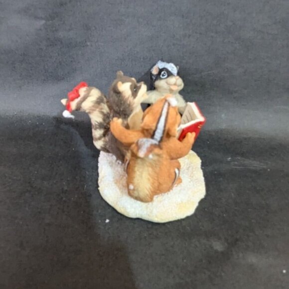 Fitz & Floyd Charming Tails The Christmas Trio Figurine Skunk Chipmunk Racoon - Picture 6 of 9